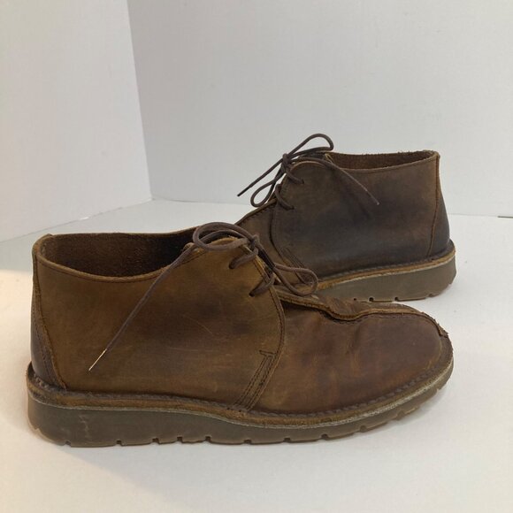 Mens Ruff Hewn Leather Lace Chukka Shoe Boots 8 Made in Spain Brown - Picture 1 of 8